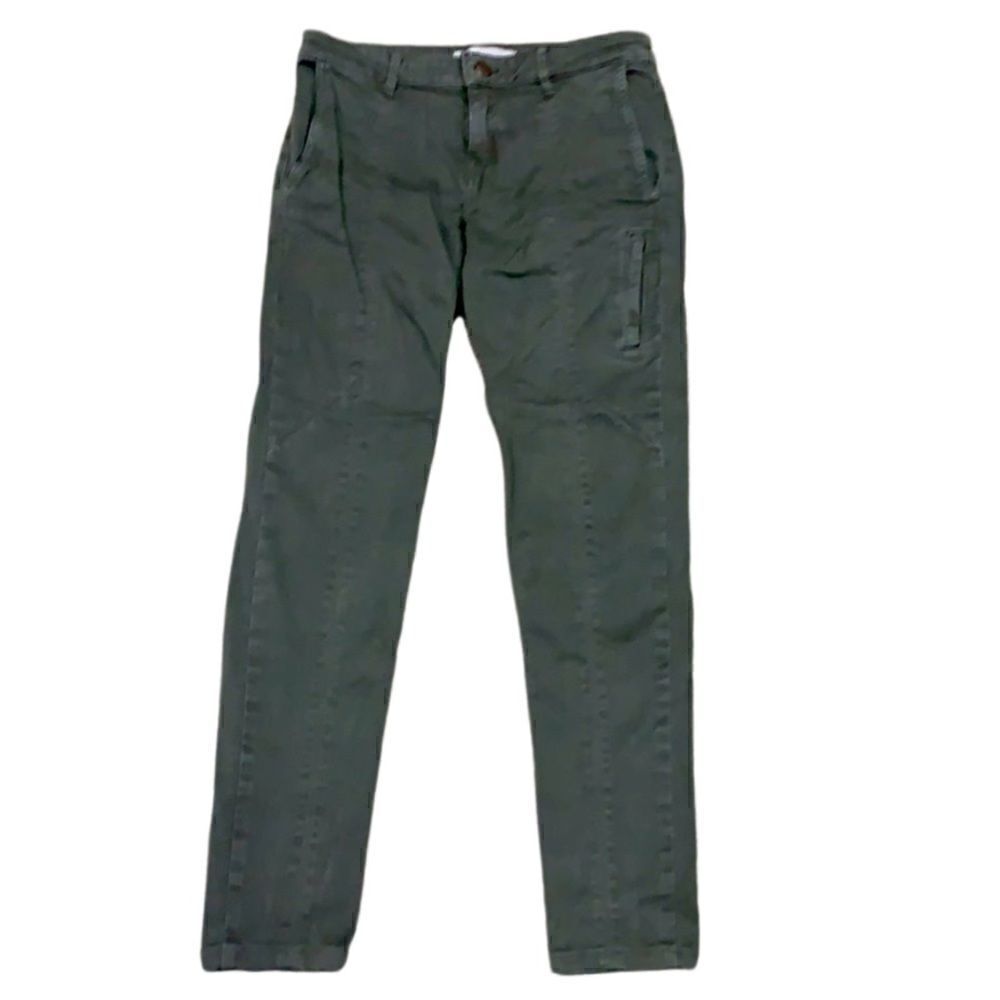 Zara Army Olive Green Denim Pants Ladies 4